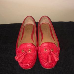Coach RED Leather Loafers